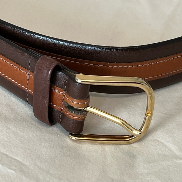 L’Aiglon cowhide two tone belt. RARE. 32 x 1-1/8. Good to very good condition. - Picture 3 of 7